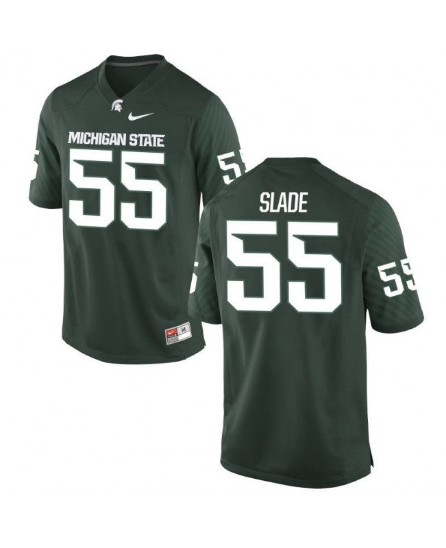 Men's Michigan State Spartans #55 Zach Slade NCAA Nike Authentic Green College Stitched Football Jersey CU41N73HR